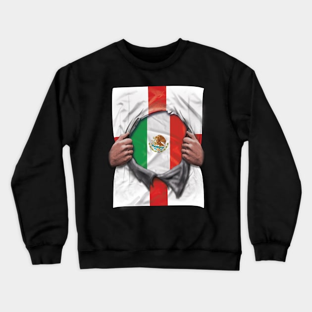 Mexico Flag English Flag Ripped - Gift for Mexican From Mexico Crewneck Sweatshirt by Country Flags